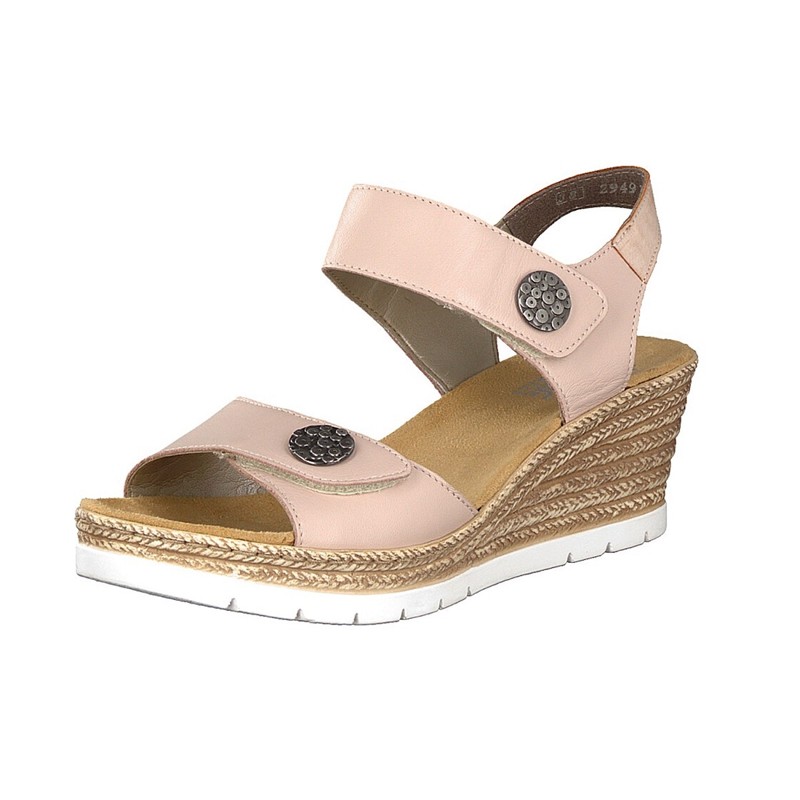 Sandalias Cunha Rieker 619B9-31 Para Mulher - Rosa